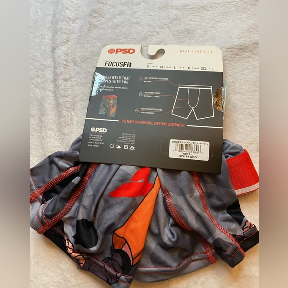 PSD Men’s Sz L (36-38) Focus Fit Boxer Brief Underwear Naruto Camo NWT $24.99 - Picture 3 of 4